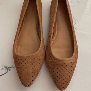 J.Crew Perforated Suede Amelia Flats Burnt Siena NEW Size 10